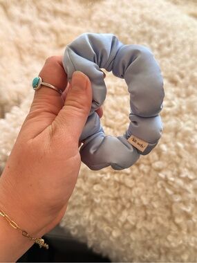 Kitsch Pastel Blue Satin Scrunchie